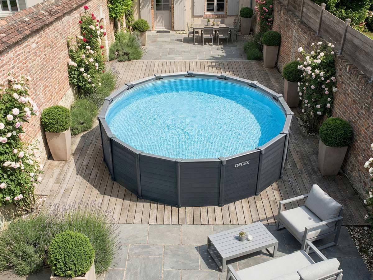 Piscine tubulaire Graphite ronde 4,78 x 1,24 m - Intex - Image 4