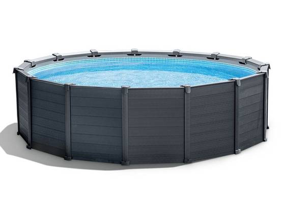 Piscine tubulaire Graphite ronde 4,78 x 1,24 m - Intex - Image 1
