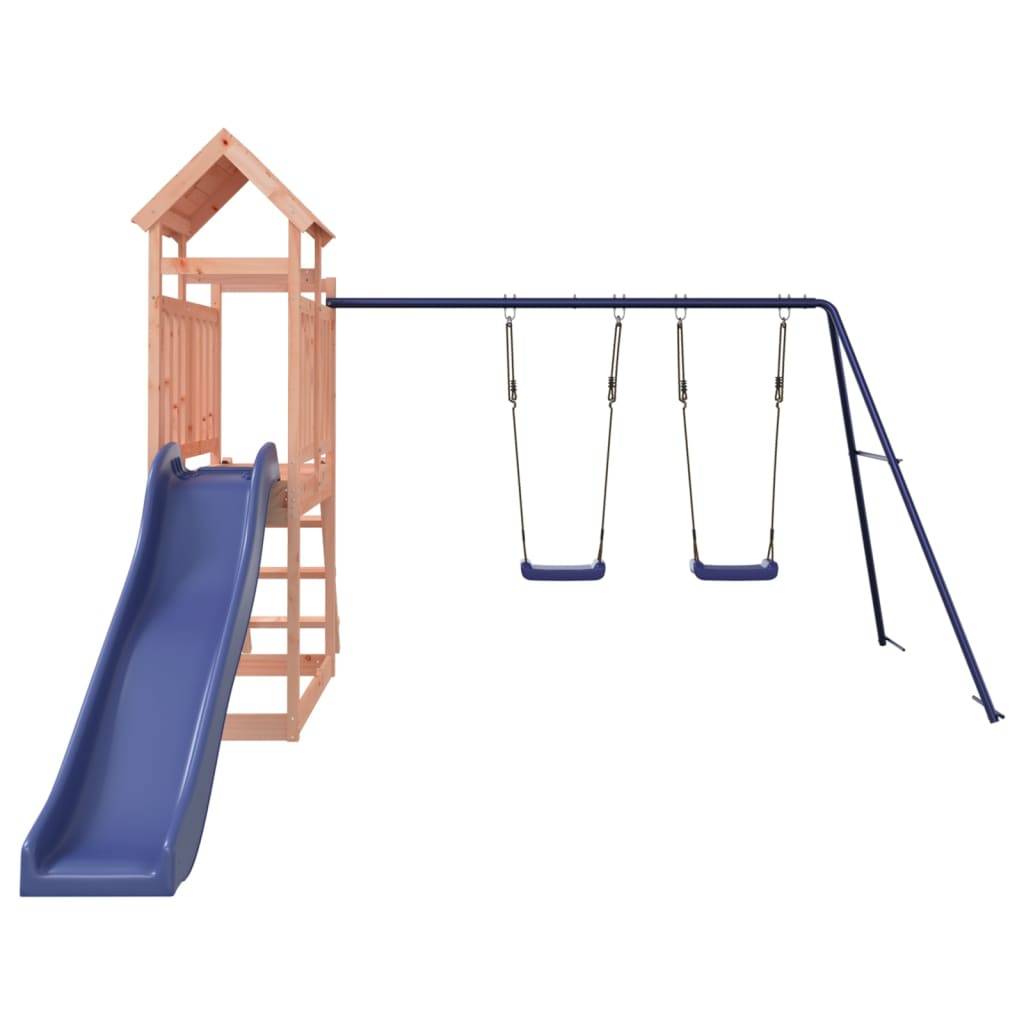 Helloshop26 - Aire de jeux d'extérieur balançoires toboggan portiques robuste jeux jardin 313 x 379 x 214 cm bois massif de douglas - Image 3