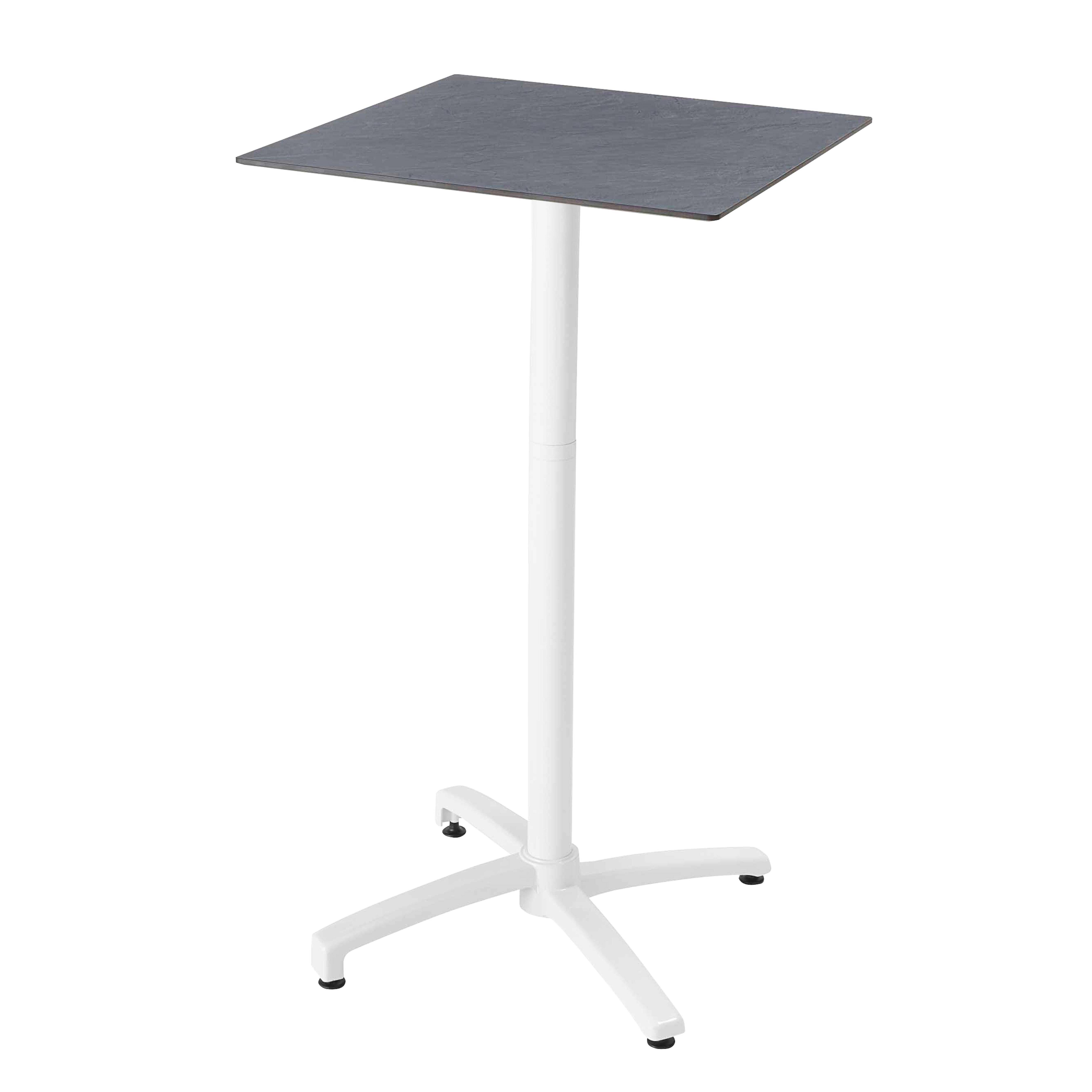 Oviala - Ensemble table haute stratifié ardoise gris et 2 chaises hautes gris - Oviala - Image 2