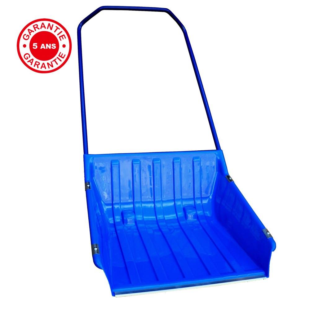 Outils Perrin - Traineau à neige polypropylène 640 x 700 avec roulettes, manche ergo, pour le déneigement Outils Perrin
