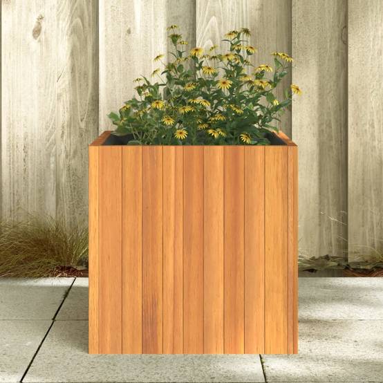 Jardinière bois d'acacia naturel 45 x 45 x 45 cm - PANGIVO - Image 3
