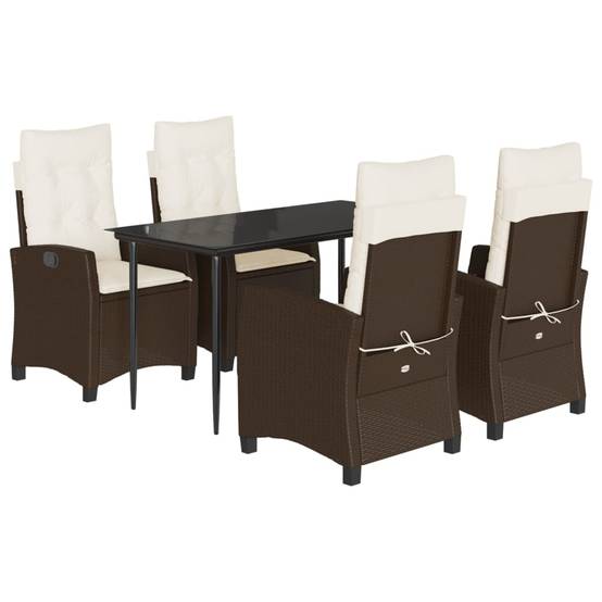 ComfortXL - Table et Chaises de Jardin 4 Personnes Inclinables 140cm Marron – ComfortXL Outdoor Living - Image 2