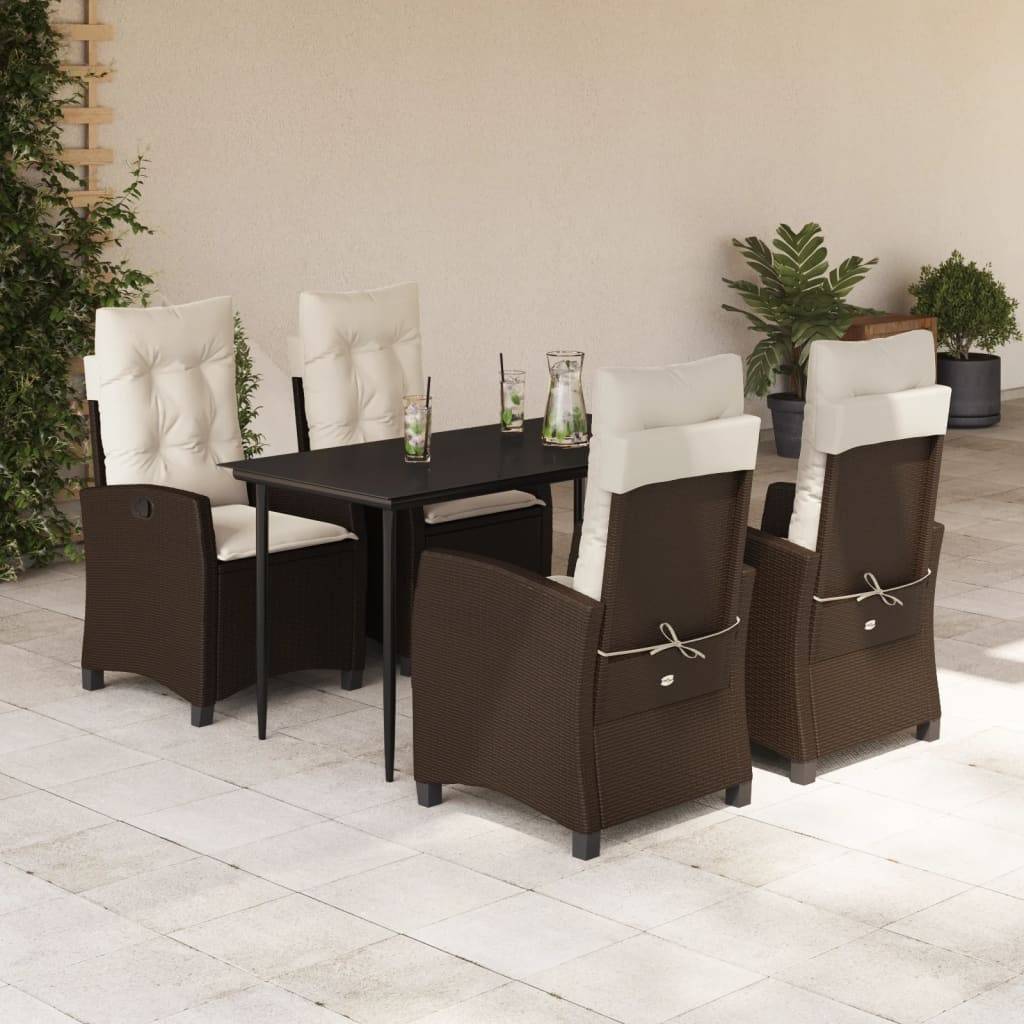 ComfortXL - Table et Chaises de Jardin 4 Personnes Inclinables 140cm Marron – ComfortXL Outdoor Living - Image 1