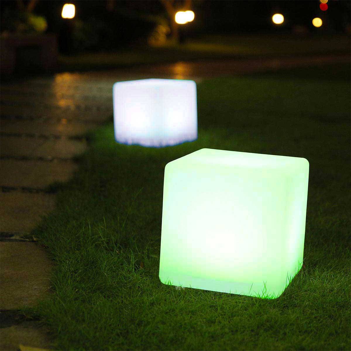 Lumisky - Cube lumineux sans fil LED multicolore CARRY Multicolore Polyéthylène H30CM - Image 2