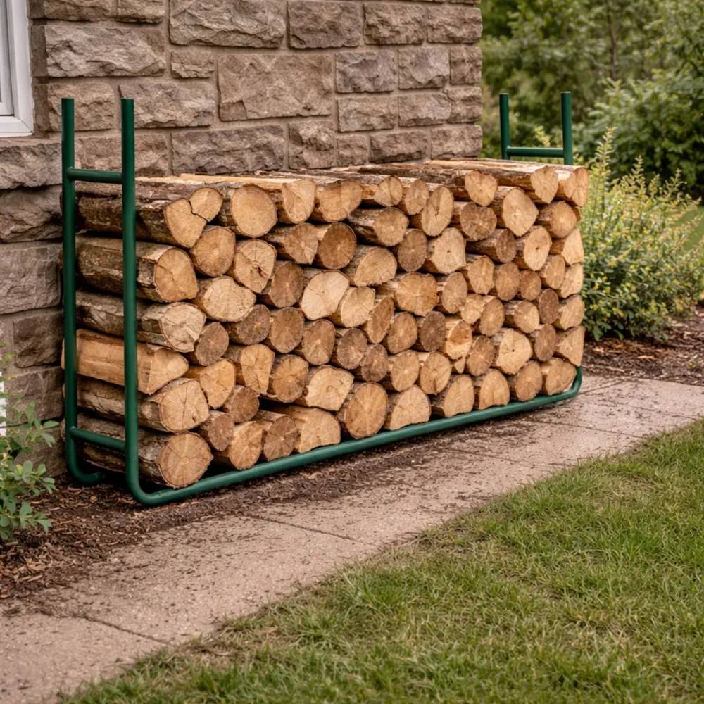 Range bûche métallique 120x90x20 cm - Support bois de chauffage - Image 1