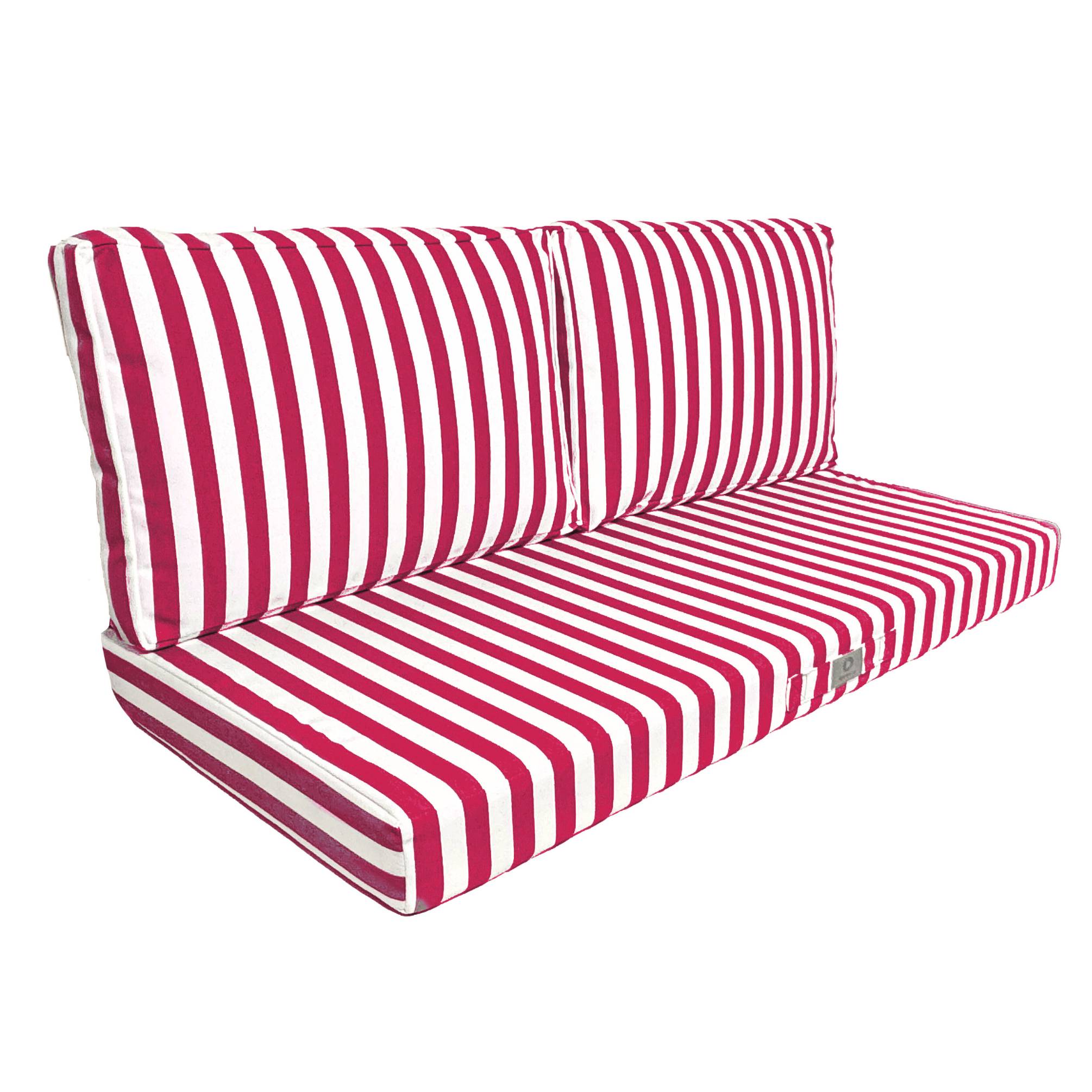 Coussins pour salon de jardin déhoussable 120x60cm Rayure rouge - Déco arts - Image 1