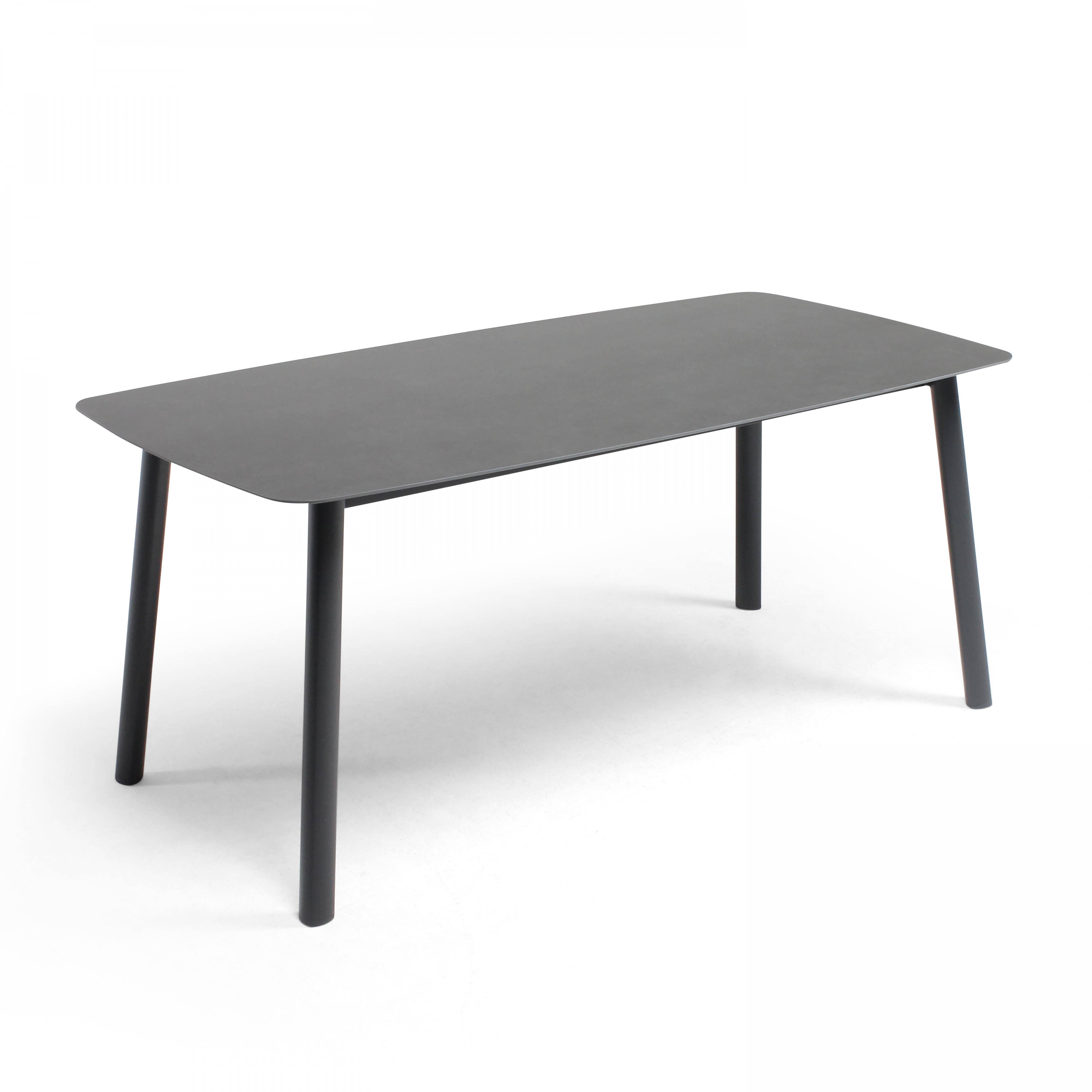 Oviala - Table de terrasse rectangulaire en aluminium et pierre frittée gris Piedra - Oviala - Image 1