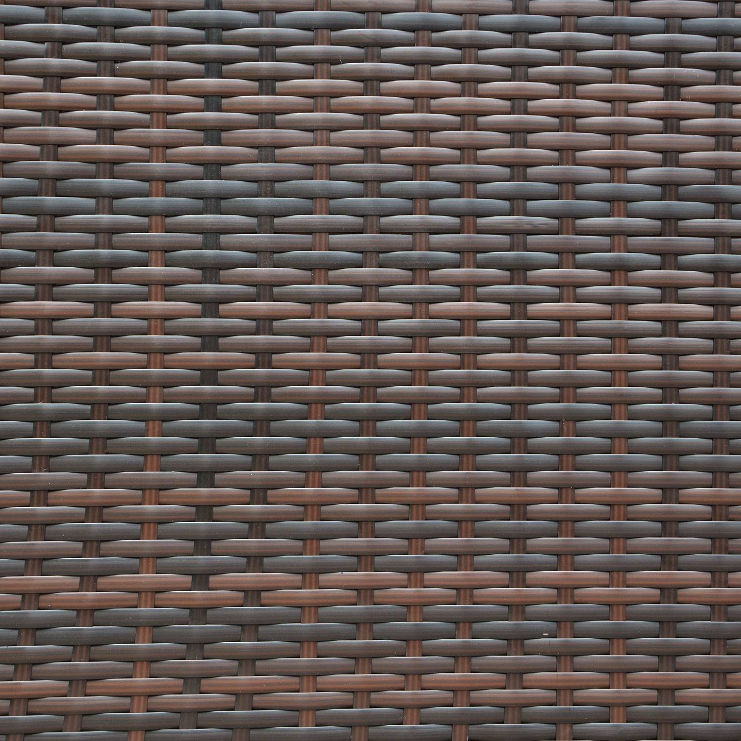Salon de jardin CORFOU en résine tressée marron 4 places - coussins beige - HAPPY GARDEN - Image 9