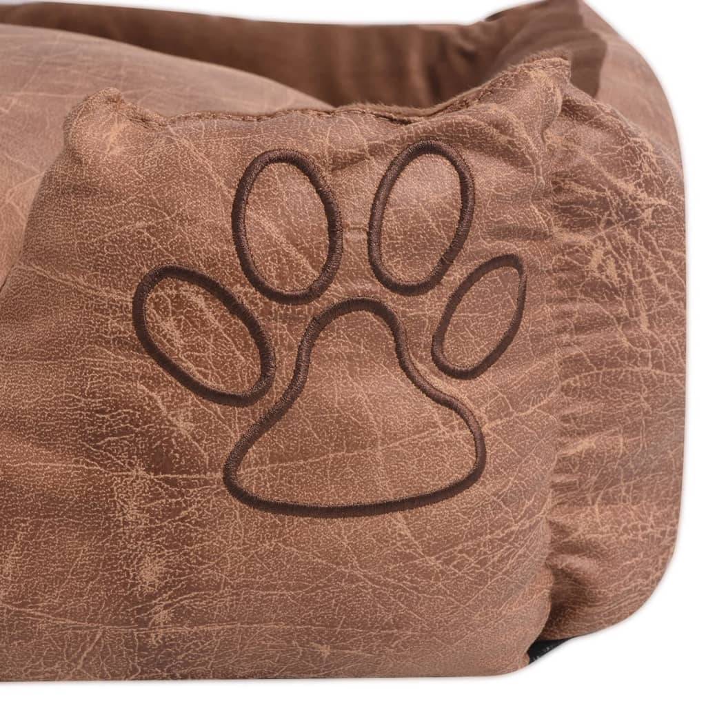 Vidaxl - Lit pour chiens avec coussin Cuir artificiel PU Taille M Beige vidaXL 170426 - Image 4