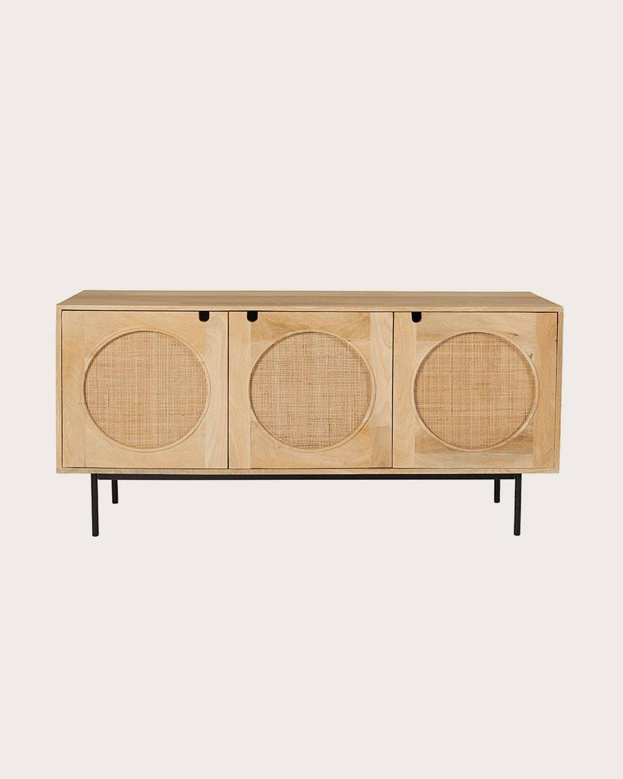 Kali - Buffet en bois et cannage 145 cm - UNIQKA - Image 1