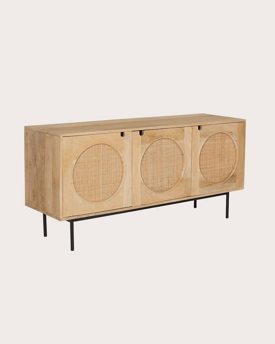 Kali - Buffet en bois et cannage 145 cm - UNIQKA - Image 3