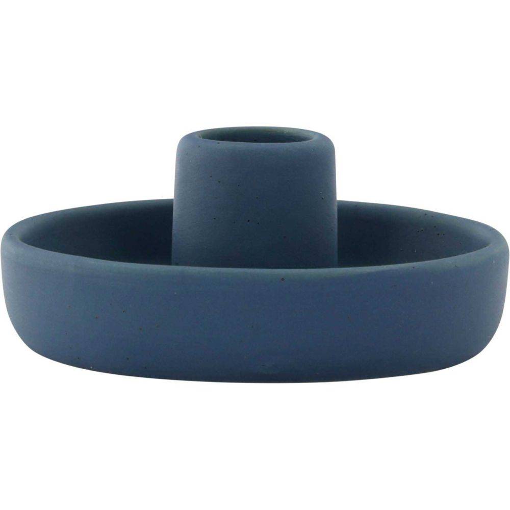 Venture Home - Bougeoir en grès Otis Bleu foncé - Image 3