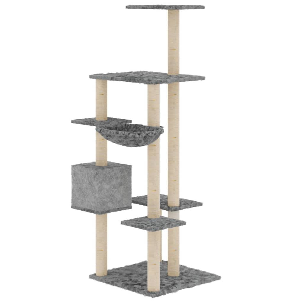 Vidaxl - Arbre à chat avec griffoirs en sisal Gris clair 142 cm vidaXL 171592 - Image 6