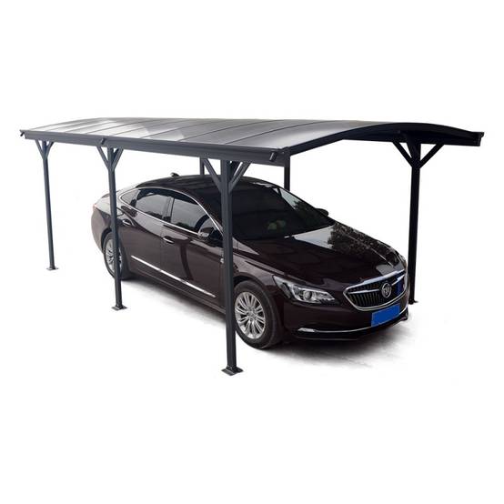 Carport autoportant 17m² aluminium polycarbonate 6mm anthracite X-Metal avec kit d'ancrage - Image 2