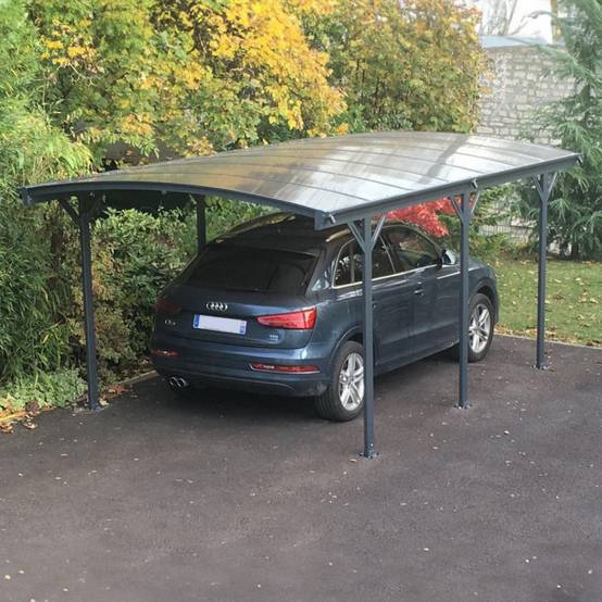 Carport autoportant 17m² aluminium polycarbonate 6mm anthracite X-Metal avec kit d'ancrage - Image 3