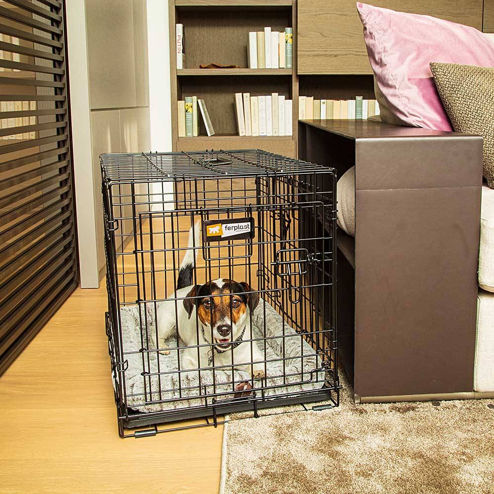 Ferplast - Ferplast Cage de transport pliable pour chiens DOG-INN 60, enclos pour chiots, transport en métal séparation inclus, porte double avec fermeture de - Image 5