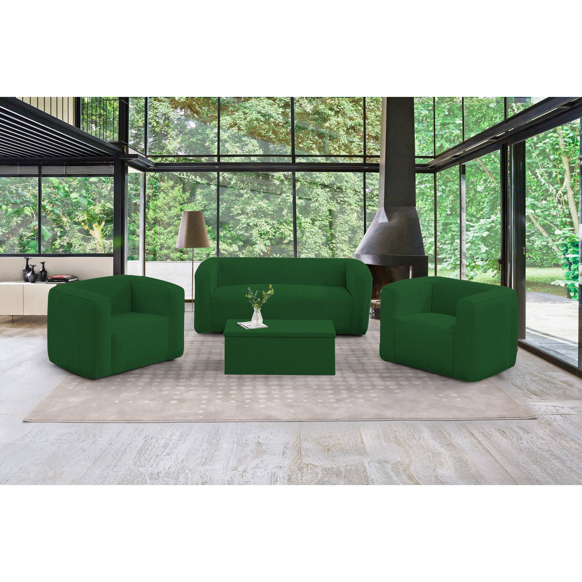 Table coffre Terracotta - Ouverture sur le dessus - Intérieur et extérieur - Couleur Vert - Image 4
