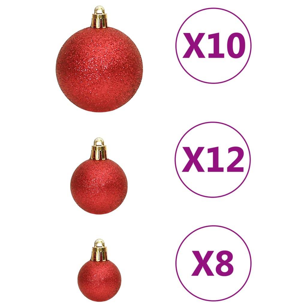 Ensemble de boules de Noël - Ornements de Noël - décorations de Noël 111 pièces rouge polystyrène - Image 5