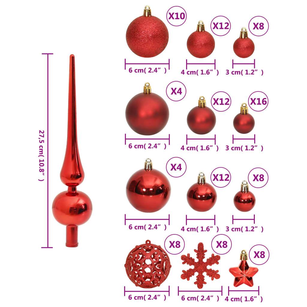 Ensemble de boules de Noël - Ornements de Noël - décorations de Noël 111 pièces rouge polystyrène - Image 10