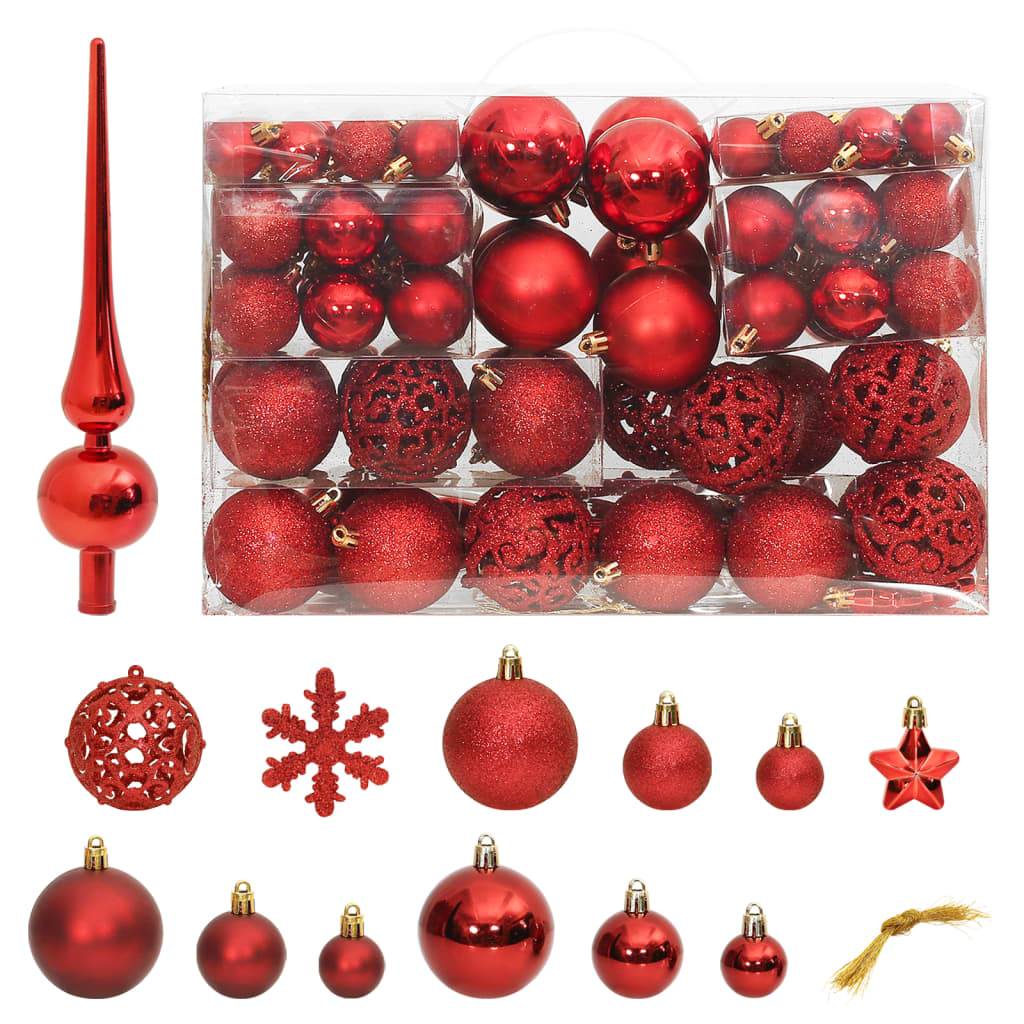 Ensemble de boules de Noël - Ornements de Noël - décorations de Noël 111 pièces rouge polystyrène - Image 2