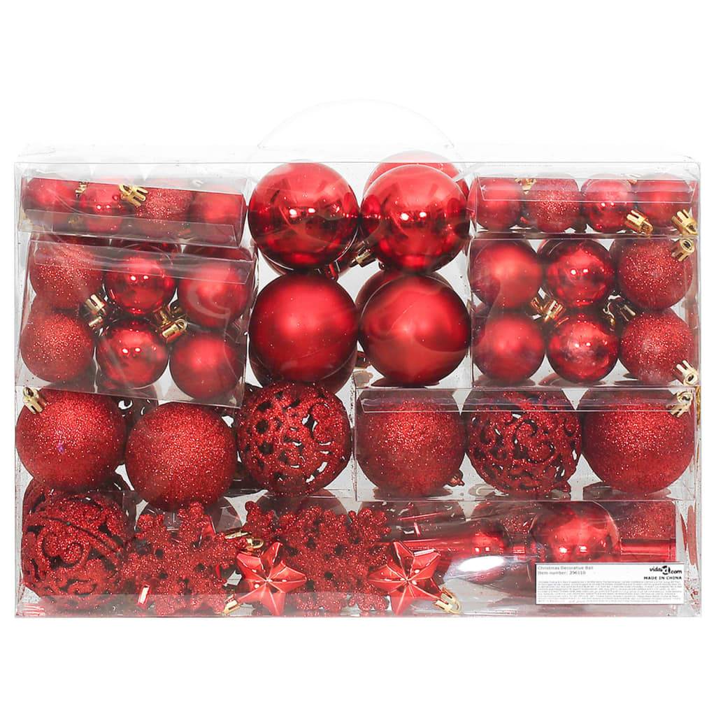 Ensemble de boules de Noël - Ornements de Noël - décorations de Noël 111 pièces rouge polystyrène - Image 3