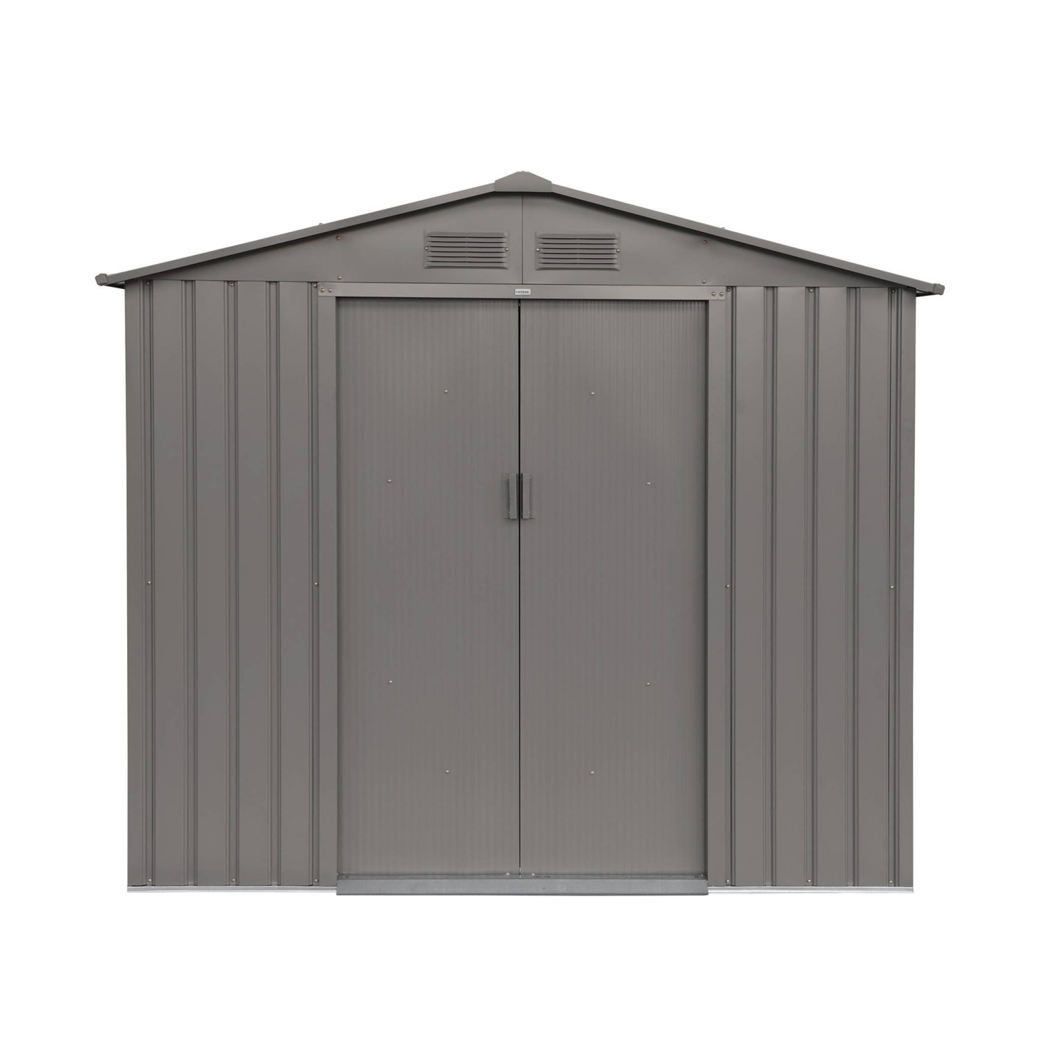sweeek - Abri de jardin en métal - Houtland. 2.71 m² taupe - Cabane à outils avec double portes coulissantes. kit de fixation sol inclus. L 213 x P | sweeek - Image 5