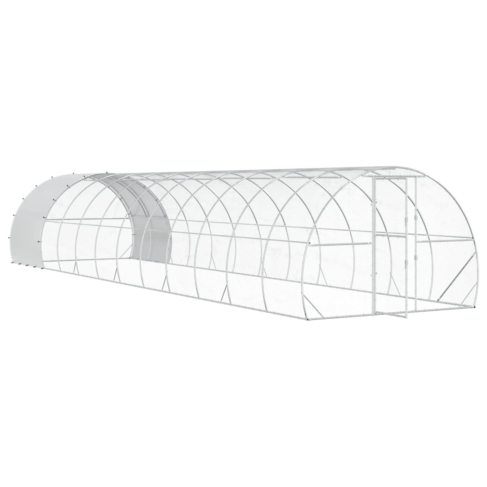 Vidaxl - Poulailler Argenté 1200 x 300 x 200 cm Acier galvanisé vidaXL 3434700 - Image 4
