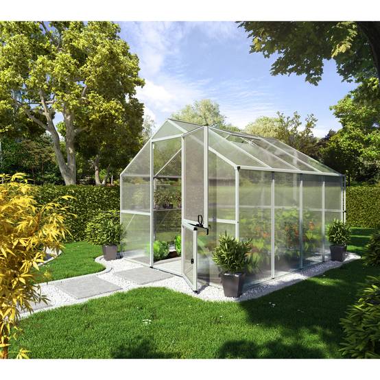 Serre de jardin 8,01m² Enzian IV,aluminium brut et polycarbonate. KGT - Image 2