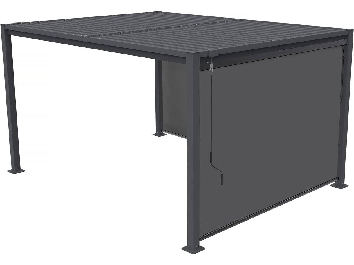 Pergola Bioclimatique Avec 2 Stores En Acier Galvanisé "howard" - 3 X 4 M - Gris -habitat Et Jardin - Image 1
