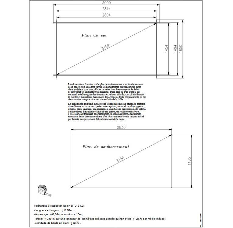 Habrita - Abri DALMAT madriers Douglas 20 mm sans plancher, toit mono-pente 5,62 m² Habrita - Image 5