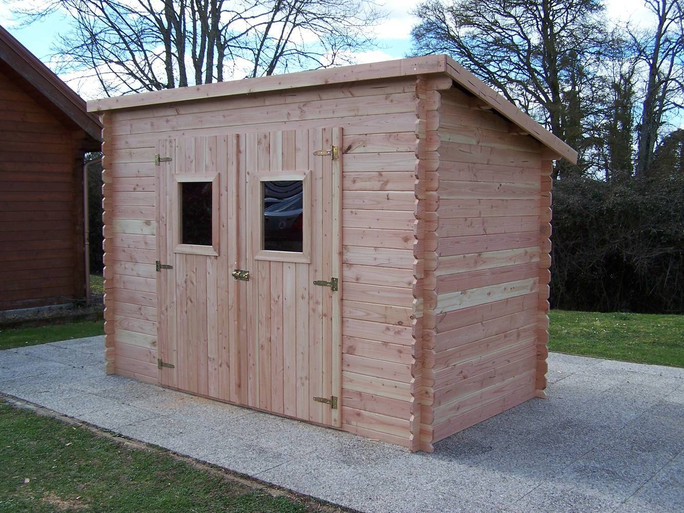 Habrita - Abri DALMAT madriers Douglas 20 mm sans plancher, toit mono-pente 5,62 m² Habrita - Image 1