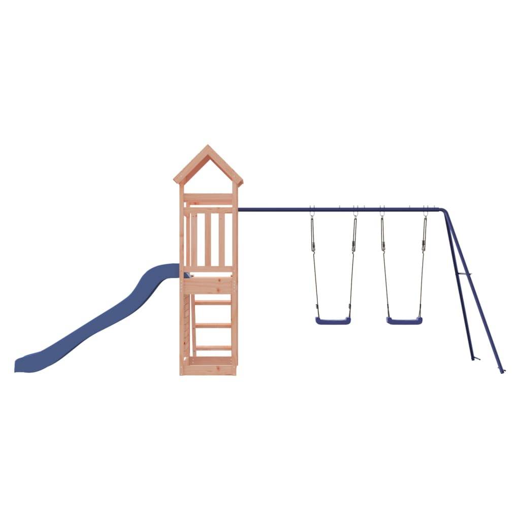 Helloshop26 - Aire de jeux d'extérieur escalade balançoires toboggan portiques robuste jeux jardin 505 x 186 x 214 cm bois massif de douglas - Image 5