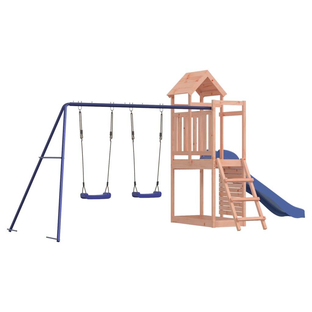 Helloshop26 - Aire de jeux d'extérieur escalade balançoires toboggan portiques robuste jeux jardin 505 x 186 x 214 cm bois massif de douglas - Image 2
