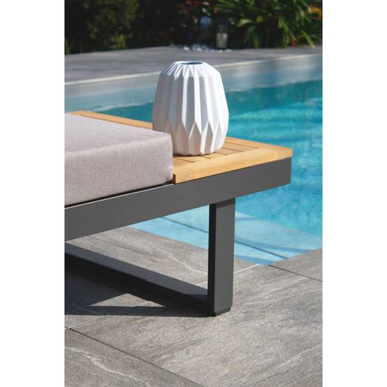 Dcb Garden - Salon de Jardin Modulable 4 Places "Tokyo" 175cm Gris Anthracite - Image 3
