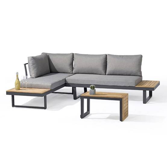 Dcb Garden - Salon de Jardin Modulable 4 Places "Tokyo" 175cm Gris Anthracite - Image 1