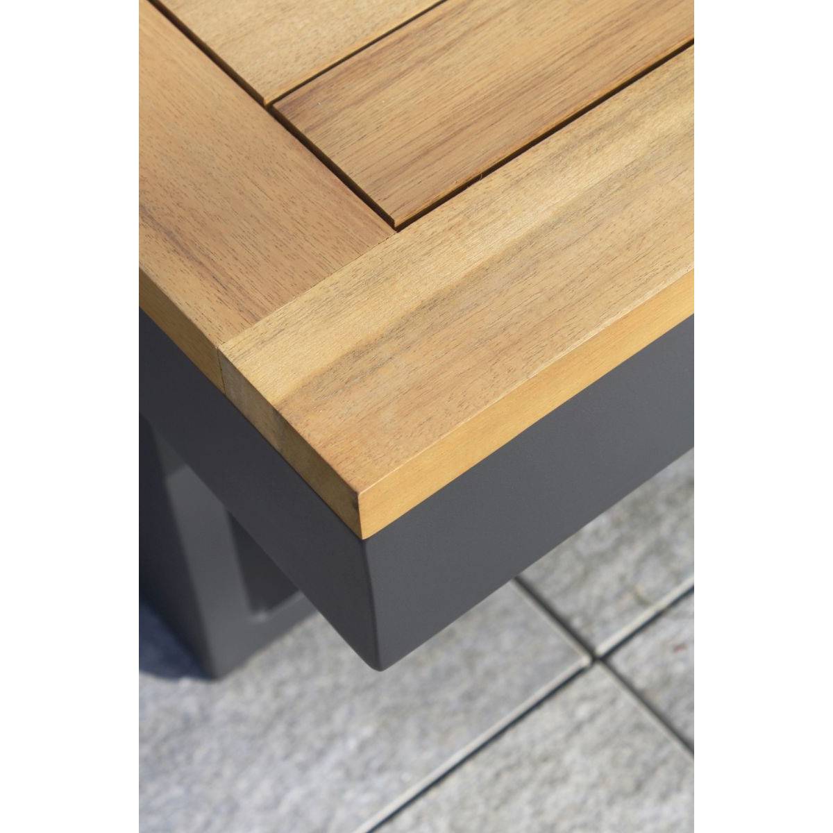 Dcb Garden - Salon de Jardin Modulable 4 Places "Tokyo" 175cm Gris Anthracite - Image 4