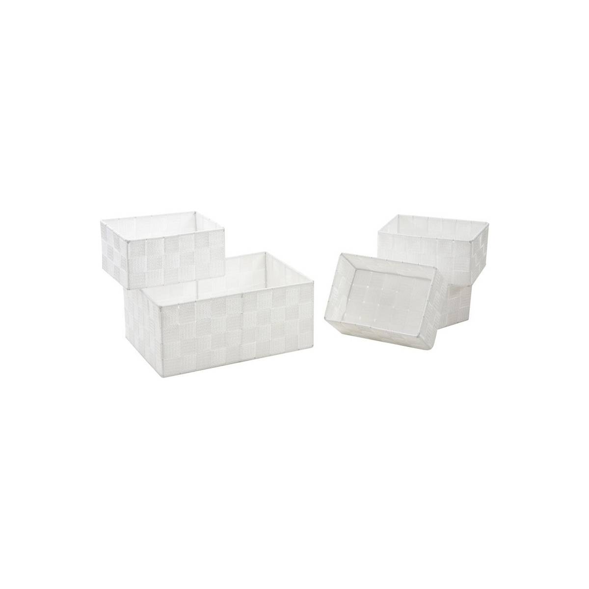 Aubry Gaspard - Corbeilles de rangement en nylon blanc (Lot de 5)