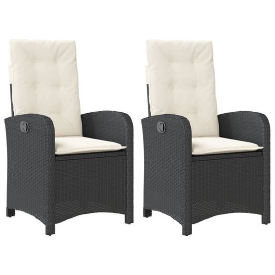 ComfortXL - Fauteuils Relax de Jardin Inclinables Résine Tressée Dossier Réglable pour Terrasse Lot de 2 Noir – ComfortXL Outdoor Living - Image 2