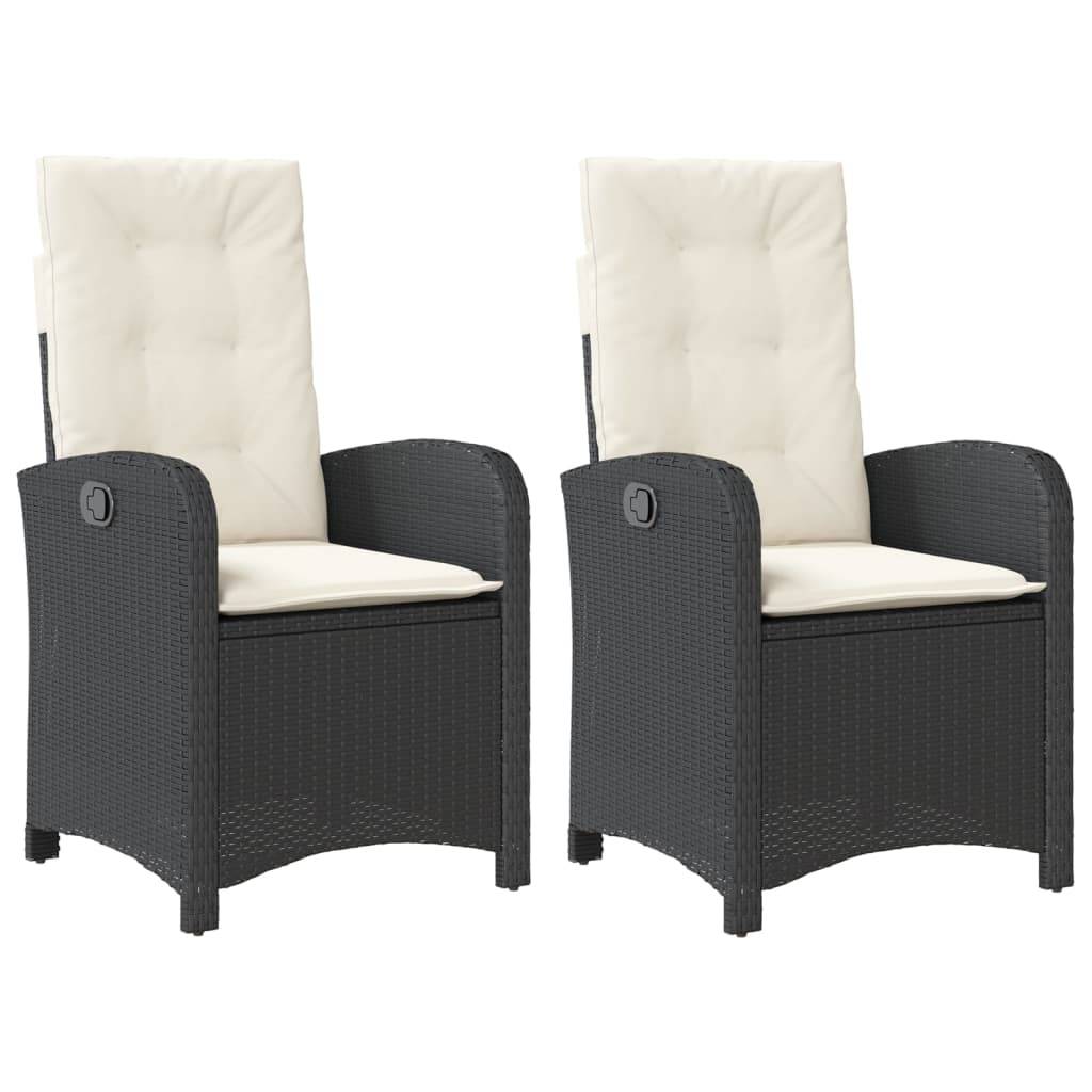 ComfortXL - Fauteuils Relax de Jardin Inclinables Résine Tressée Dossier Réglable pour Terrasse Lot de 2 Noir – ComfortXL Outdoor Living - Image 2