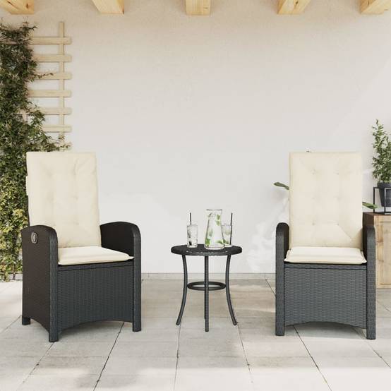 ComfortXL - Fauteuils Relax de Jardin Inclinables Résine Tressée Dossier Réglable pour Terrasse Lot de 2 Noir – ComfortXL Outdoor Living - Image 1