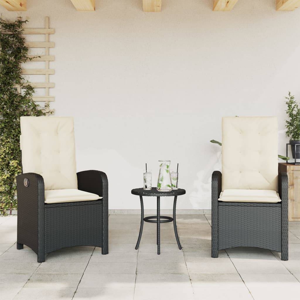 ComfortXL - Fauteuils Relax de Jardin Inclinables Résine Tressée Dossier Réglable pour Terrasse Lot de 2 Noir – ComfortXL Outdoor Living - Image 1