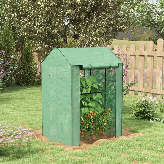 Serre de jardin acier vert 100 x 80 x 150 cm - PANGIVO - Image 2