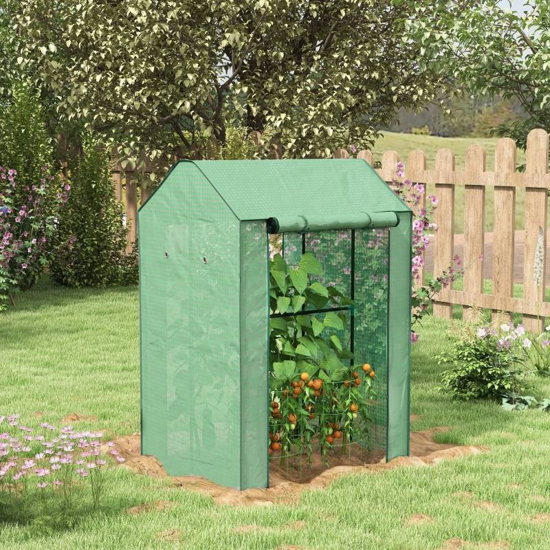 Serre de jardin acier vert 100 x 80 x 150 cm - PANGIVO - Image 2
