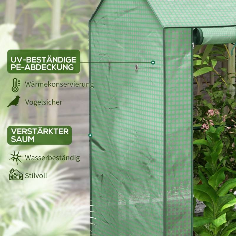 Serre de jardin acier vert 100 x 80 x 150 cm - PANGIVO - Image 5