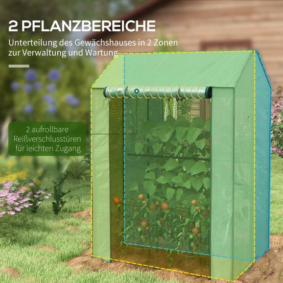 Serre de jardin acier vert 100 x 80 x 150 cm - PANGIVO - Image 4