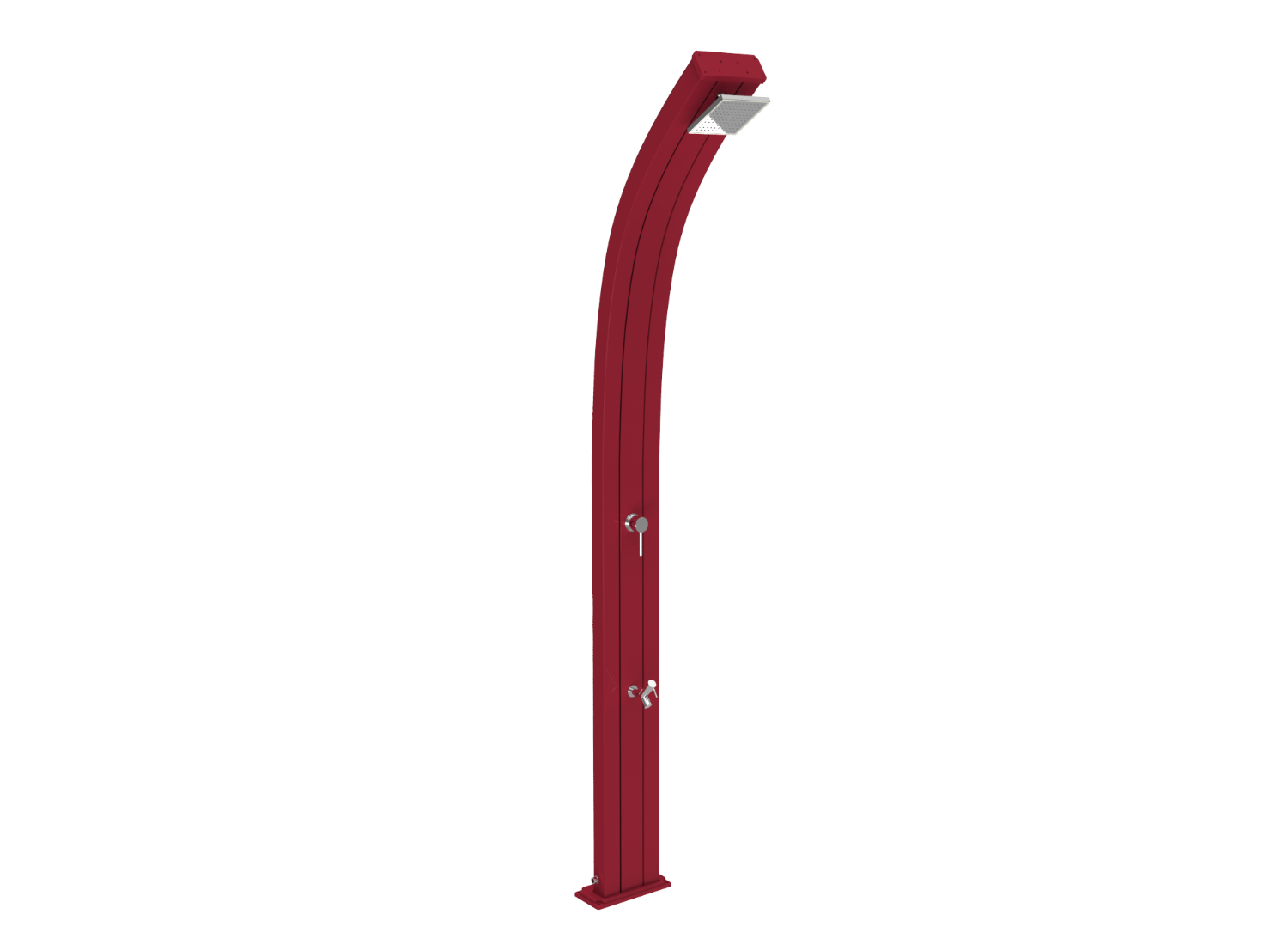 Douche solaire aluminium Spring A120 rouge by ARKEMA DESIGN - Image 1