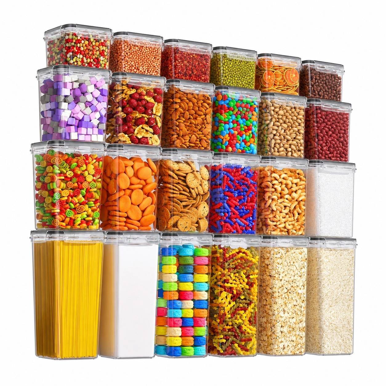 Lot de 24 Boîtes Alimentaires Hermétiques avec Couvercles et Étiquettes - Image 1
