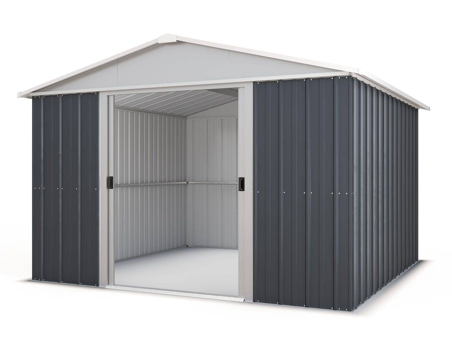 Yardmaster - Abri de jardin metal anthracite Yardmaster 8,12 m2 et kit d'ancrage