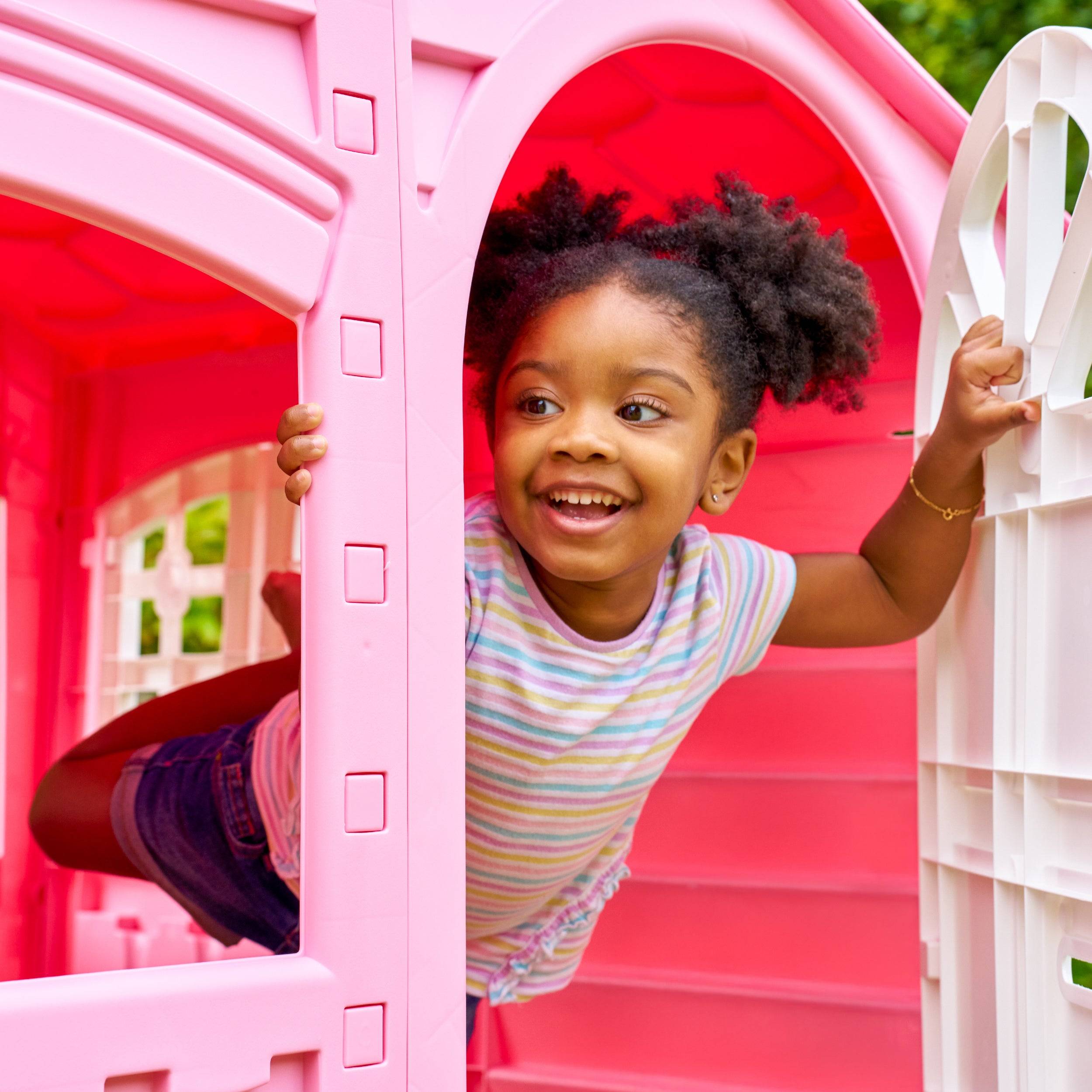 Maisonnette cabane plastique rose BARBE A PAPA - Image 3